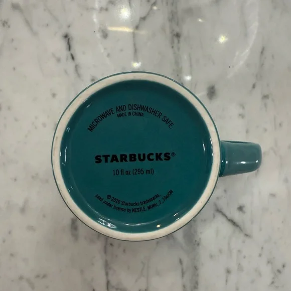2020 Starbucks Coffee Tea Cup Mug Teal Camo Dogs Collectible Ceramic 10oz EUC - Picture 4 of 5